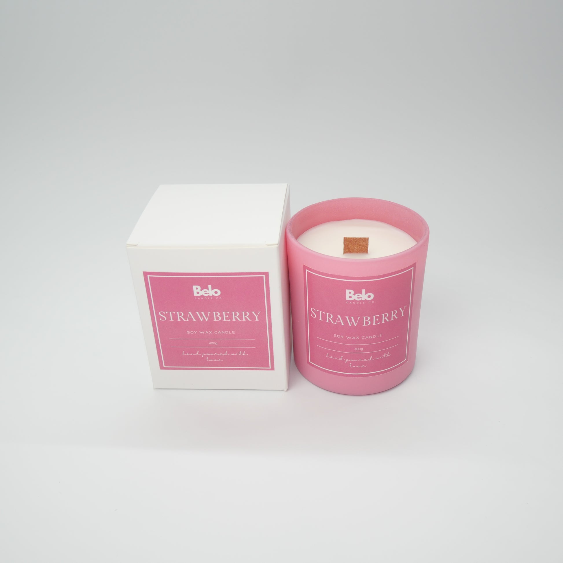 Strawberry woodwick soywax candle